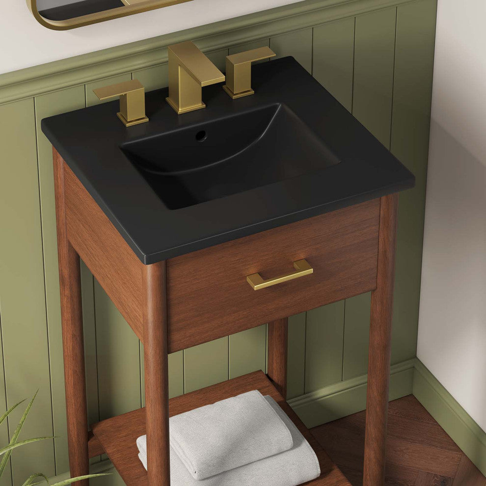 Zaire 18" Bathroom Vanity - Walnut Black