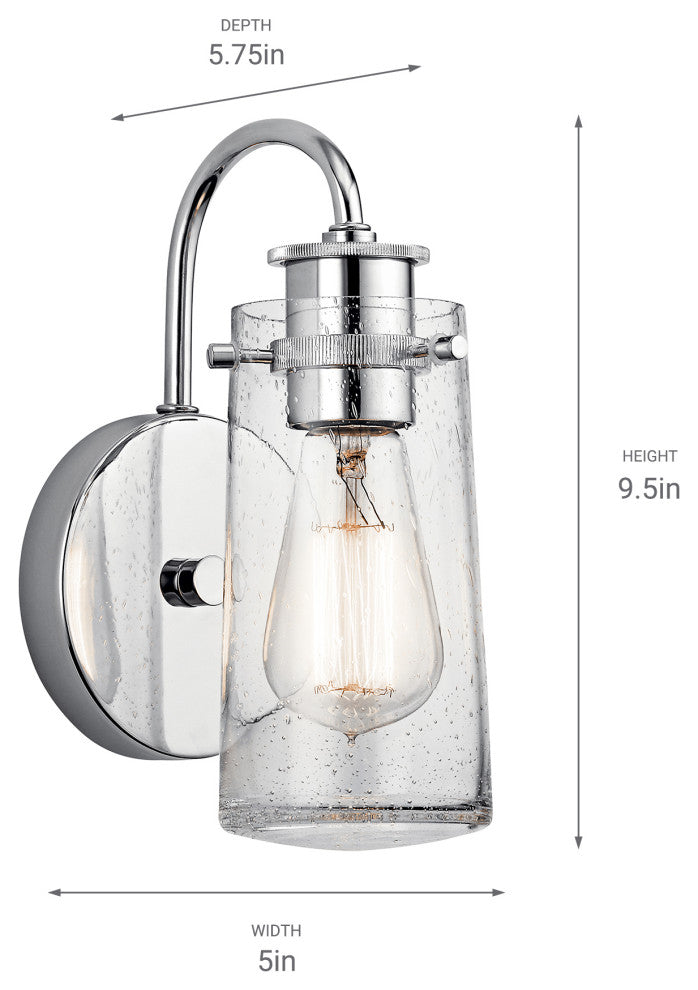 Wall Sconce 1-Light, Chrome