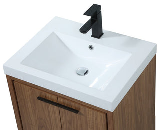Walker Walnut Brown-Light Bathroom Vanity, Walnut Brown, 24"