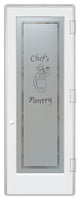 Pantry Door - Happy Chef - Primed - 28" x 84" - Knob on Left - Push Open