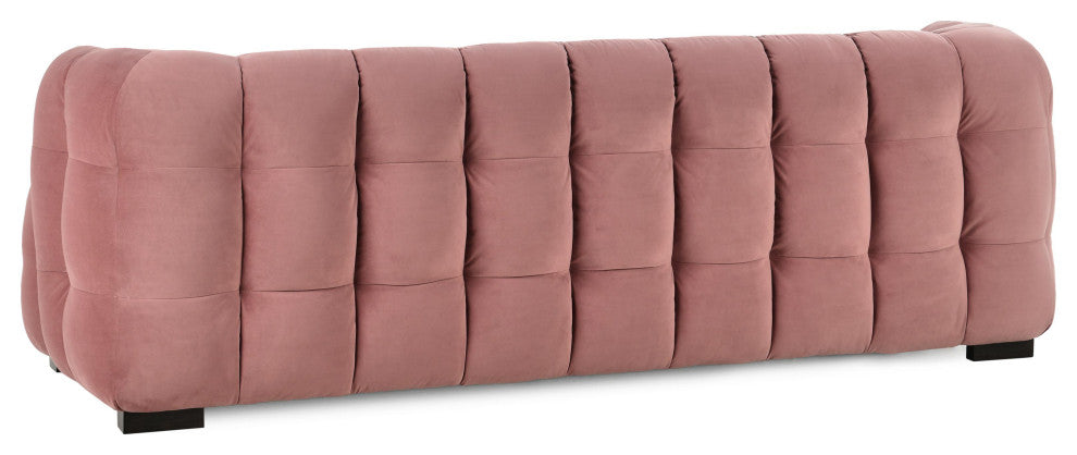Kosas Home Petra 89" Velvet Fabric Blush Tufted Sofa