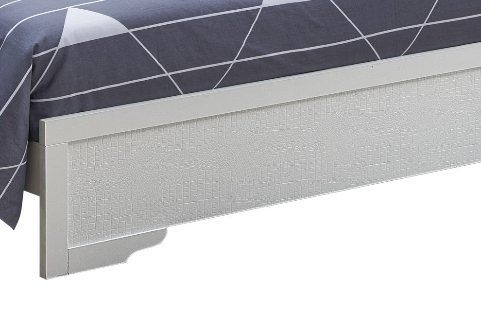 Lorana Button Tufted Faux Leather Bed, Queen