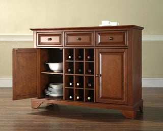 LaFayette Buffet Server / Sideboard Cabinet, Wine Storage, Classic Cherry