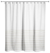 Textured Beige Stripes 71x74 Shower Curtain