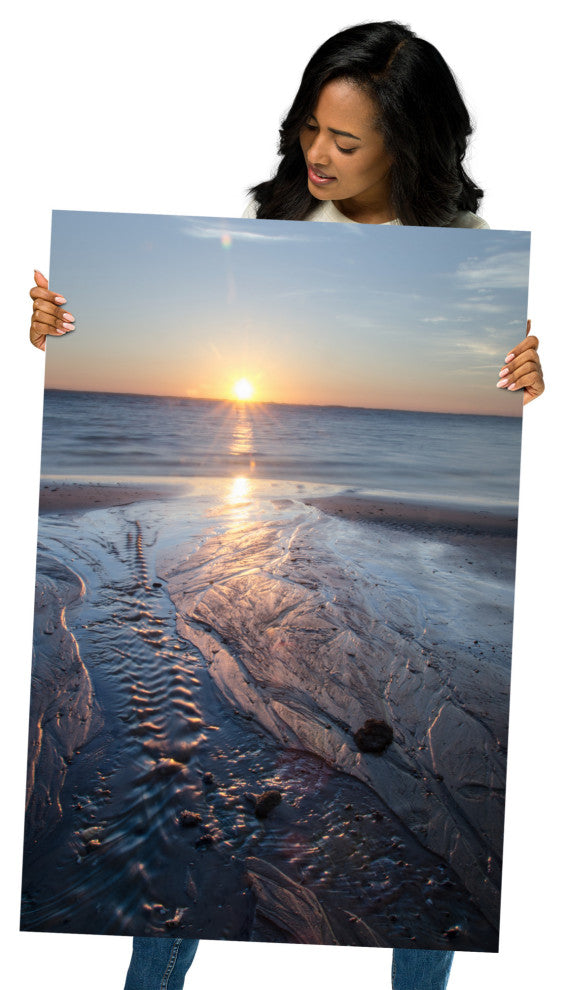 Low Tide Ravine Landscape Photo, Beach Unframed Wall Art Print, 24" X 36"