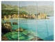 "Bay Near Old Budva" Painting Metal Wall Art, 3 Panels, 36"x28"