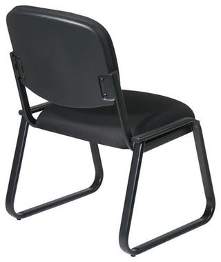 Deluxe Sled Base Armless Chair with Designer Plastic Shell in Black