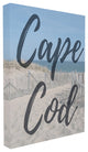 Cape Cod Beach Typography Modern, 24"x30", Stretched Canvas Wall Art
