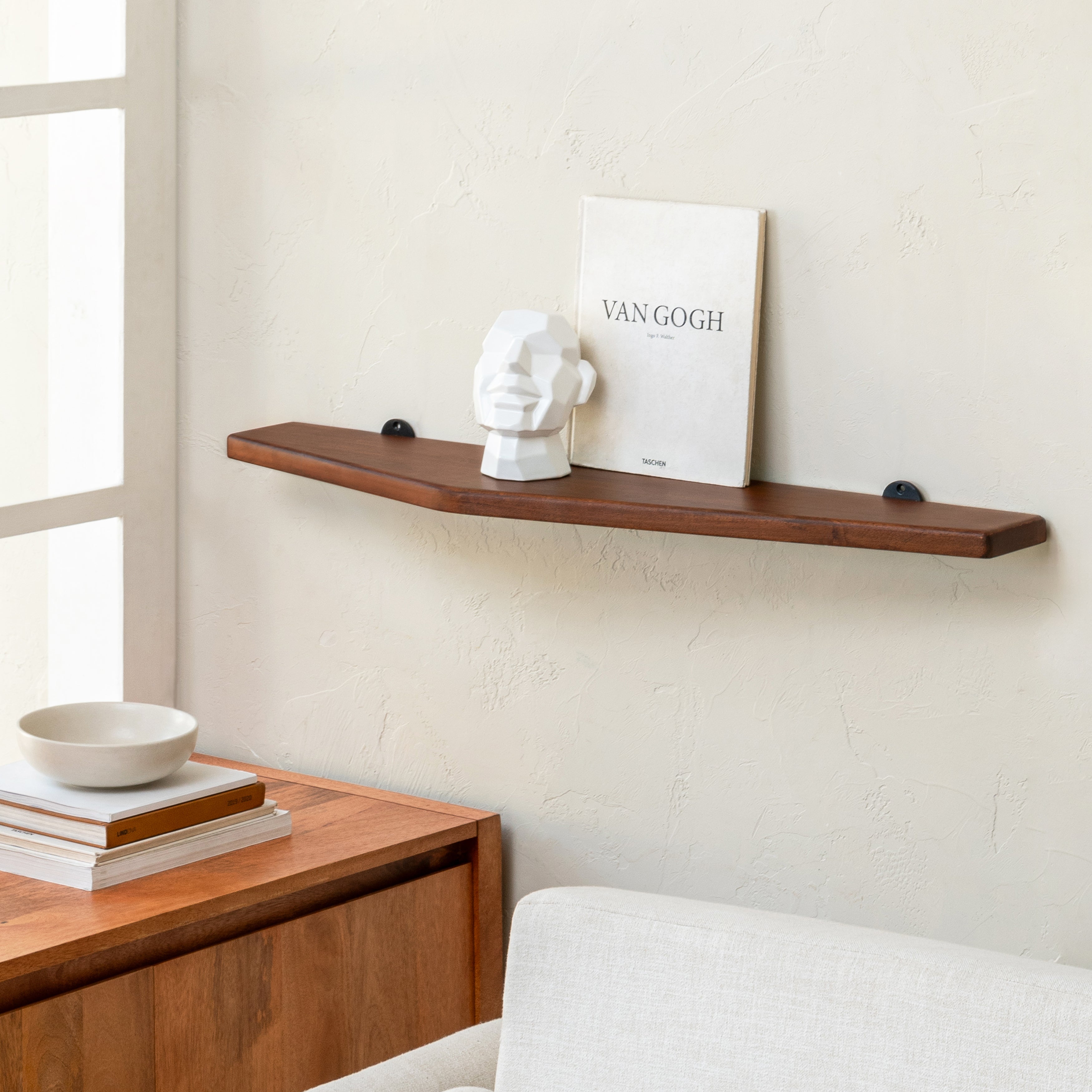 Lonny Wall Mounted Shelves, Walnut