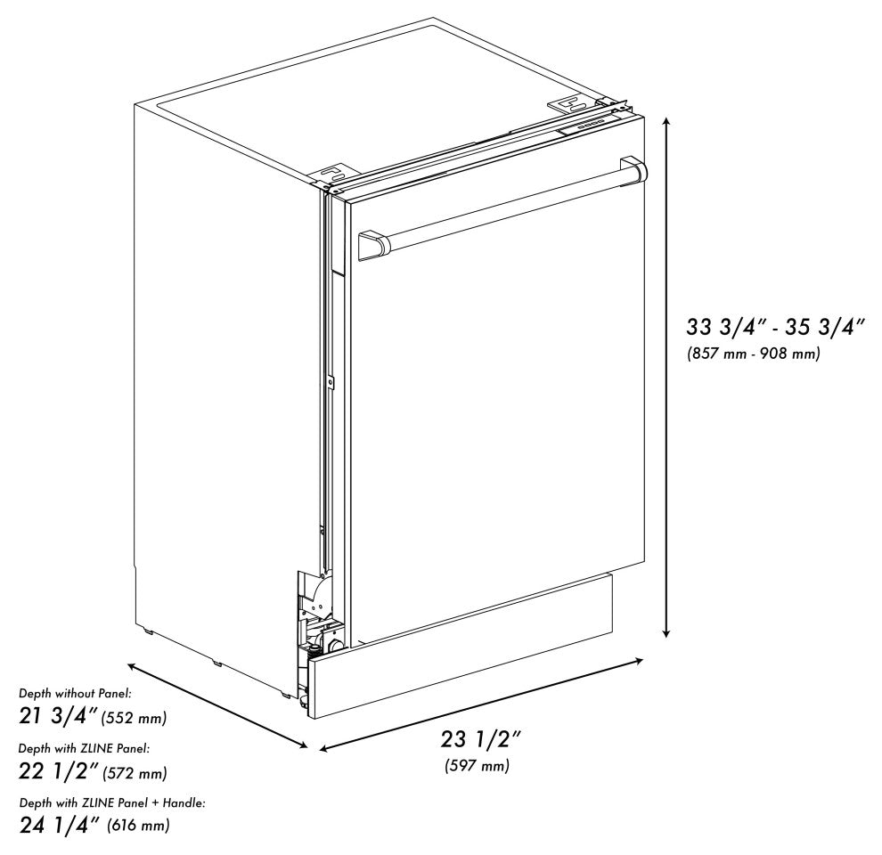 ZLINE 24" Tall Tub Dishwasher, White Matte DWVZ-WM-24-CB