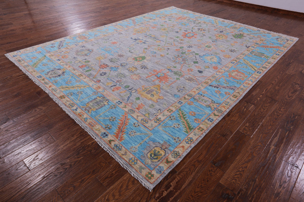 Turkish Oushak Hand Knotted Wool Rug 9' 0" X 11' 10" - Q13309