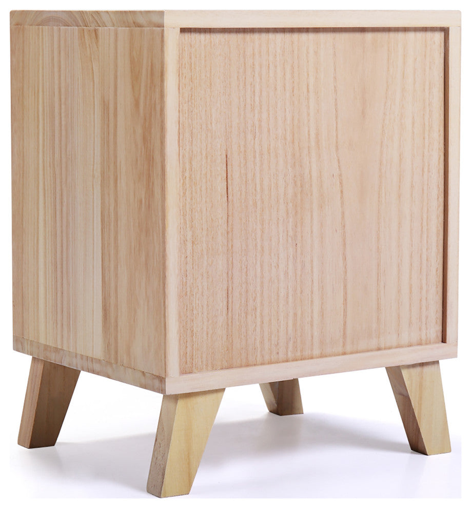 2 Set 2-Drawer Wood Nightstand in White