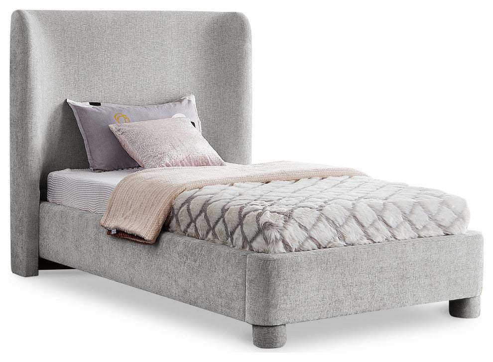 Penny Bed, Gray, Twin, Chenille Fabric