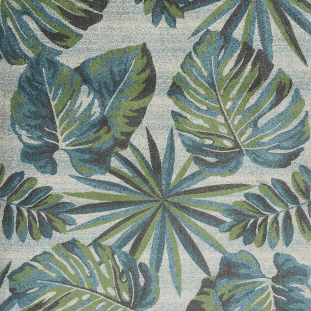 7' X 10'  Polypropylene Teal Or  Green Area Rug