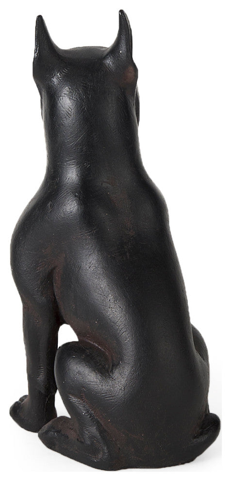 Rocky Black Resin Boxer Dog
