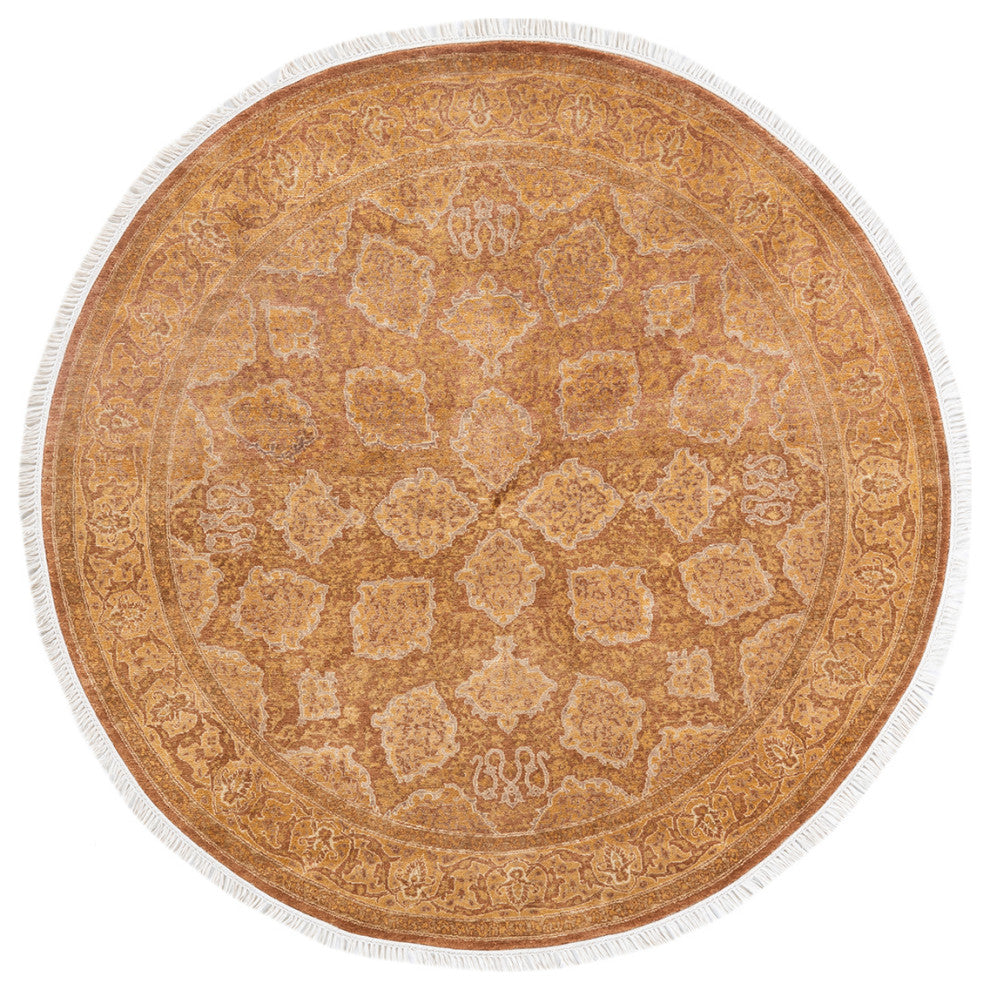 Mogul, One-of-a-Kind Hand-Knotted Area Rug Yellow, 5' 1" x 5' 1"