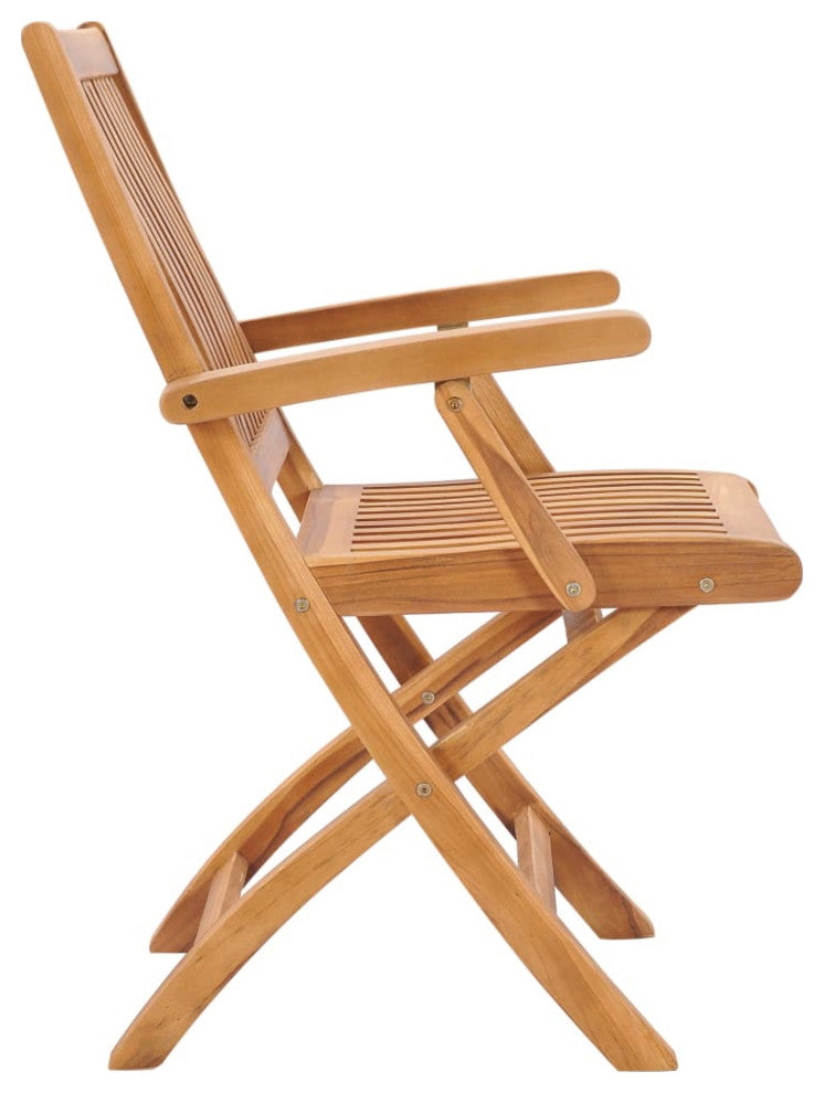 Vidaxl Folding Garden Chairs 2-Piece Set Solid Teak Wood