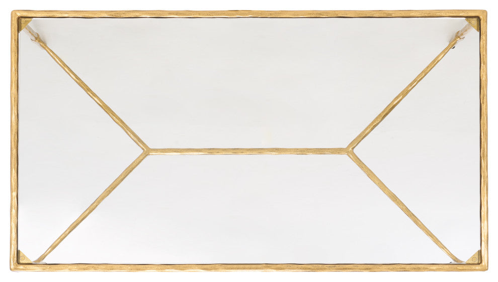 Safavieh Couture Isabellina Metal Coffee Table, Brass / Clear