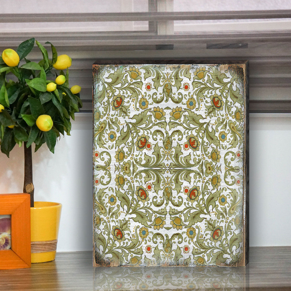 Decorative Pattern Wooden Block, 18"x12"