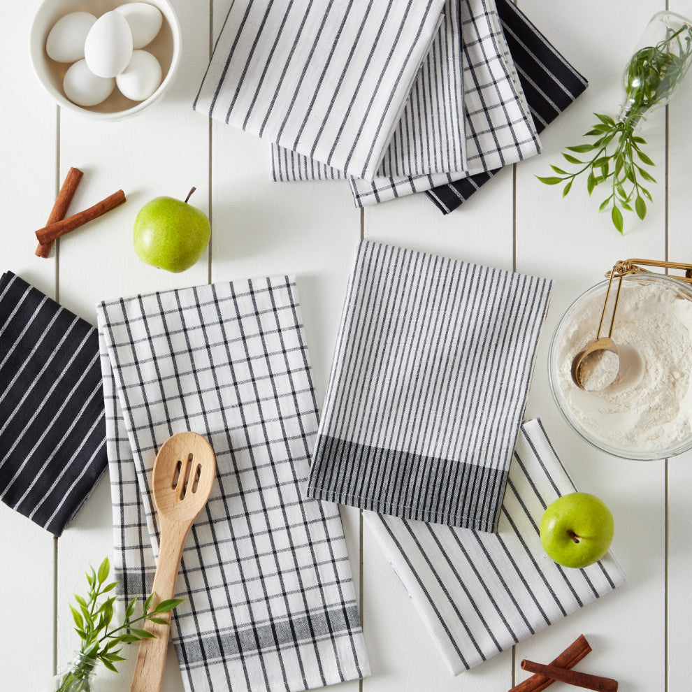 Black Basic Dishtowel (Set of 8)