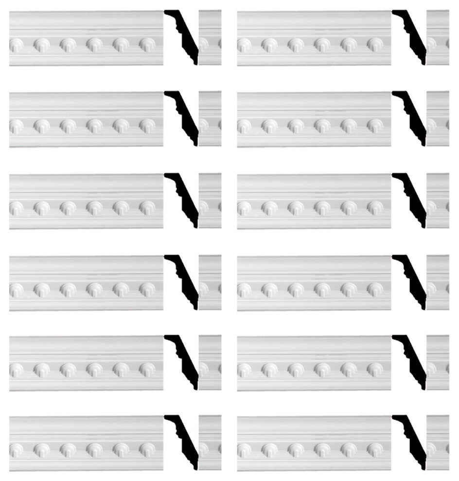 Ornate Cornice White Urethane Golfini Design 12 Pieces Totaling 1134" Length