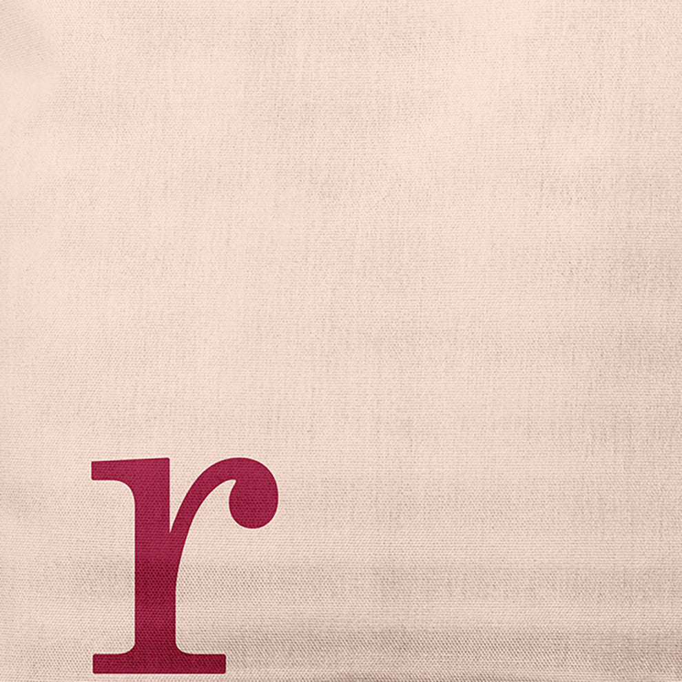 26"x26" Modern Monogram Decorative Throw Pillow, Cranberry