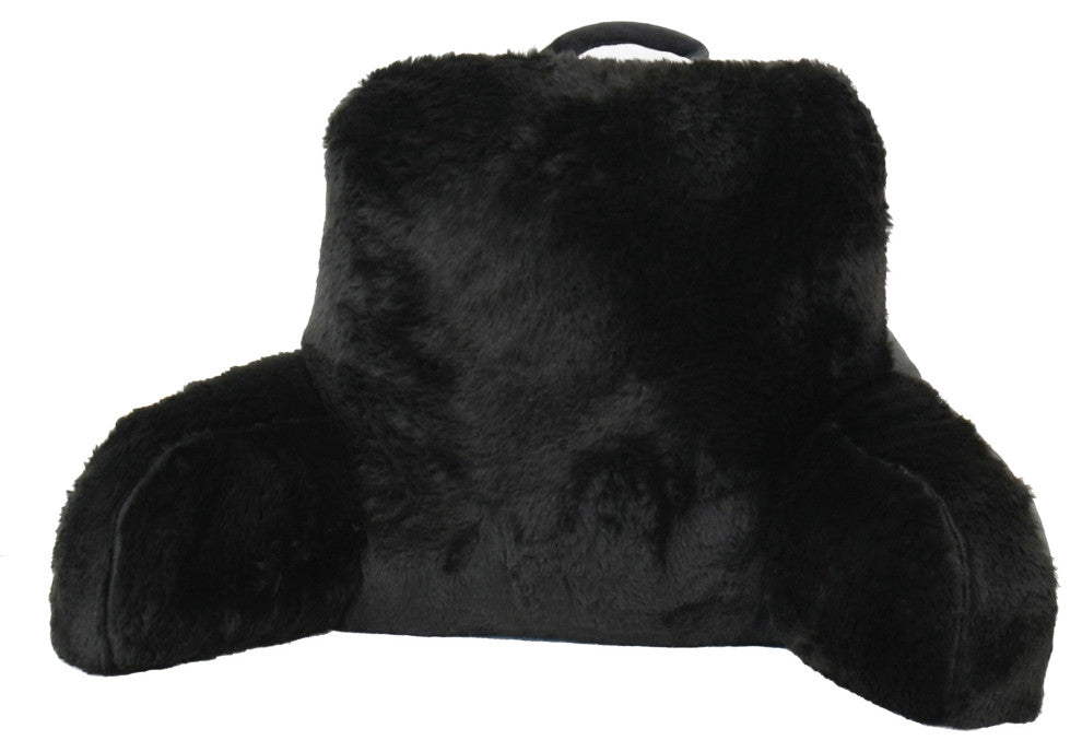Faux Fur Bedrest Shell, Black, 20"x18" X17"