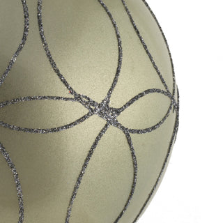 Candy Ornament With Circle Glitter Pattern , Limestone, 4.75"