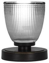 Luna 1-Light Table Lamp, Dark Granite/Clear Ribbed