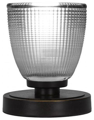 Luna 1-Light Table Lamp, Dark Granite/Clear Ribbed