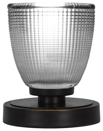 Luna 1-Light Table Lamp, Dark Granite/Clear Ribbed