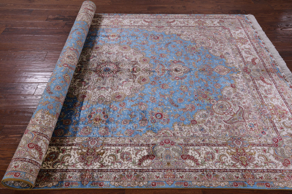 6' 0" X 9' 0'' Hand Knotted 100% Silk High End Persian Rug - Q4806