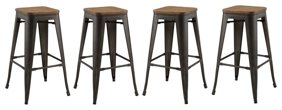 Promenade Bar Stool Set of 4 Brown