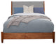 Flynn Mid Century Modern Two Tone Full Size Panel Bed, Acorn/Grey