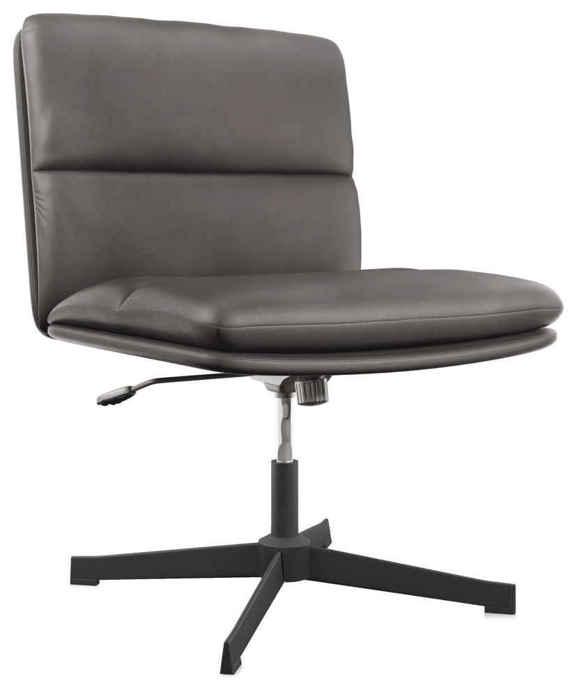 Swivel PU Leather Office Chair with Height Adjustment and Tilt Function, Gray