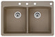Blanco 441285-4 22"x33" Granite Double Dual-Mount Kitchen Sink, Truffle