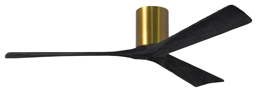 Matthews Fan, Irene-3H Ceiling Fan, Brushed Brass, 60-Inch, Matte Black Blades