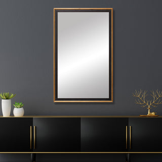 Kendall Framed Wall Mirror, Black and Gold, 26"x38"