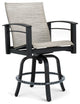 Stanford Sling Swivel Balcony Stool, Gray Rush