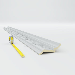 6 1/4"Hx3 3/8"Px7"Fx96 1/8"L, 16" Repeat, Shell Crown Moulding