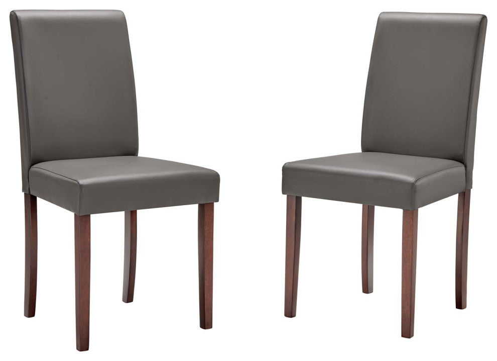 Prosper Faux Leather Dining Side Chair Set of 2 Gray