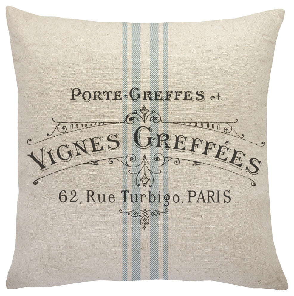 French Grainsack Linen Throw Pillow