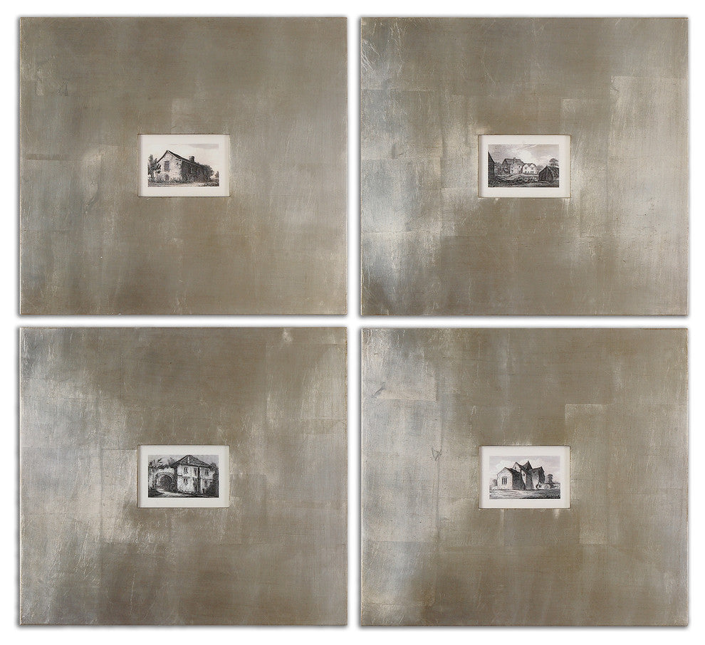 Historical Buildings Framed Art, 4-Piece Set