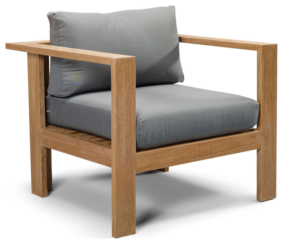 Ando Teak 4 Piece Loveseat Set, Canvas Charcoal