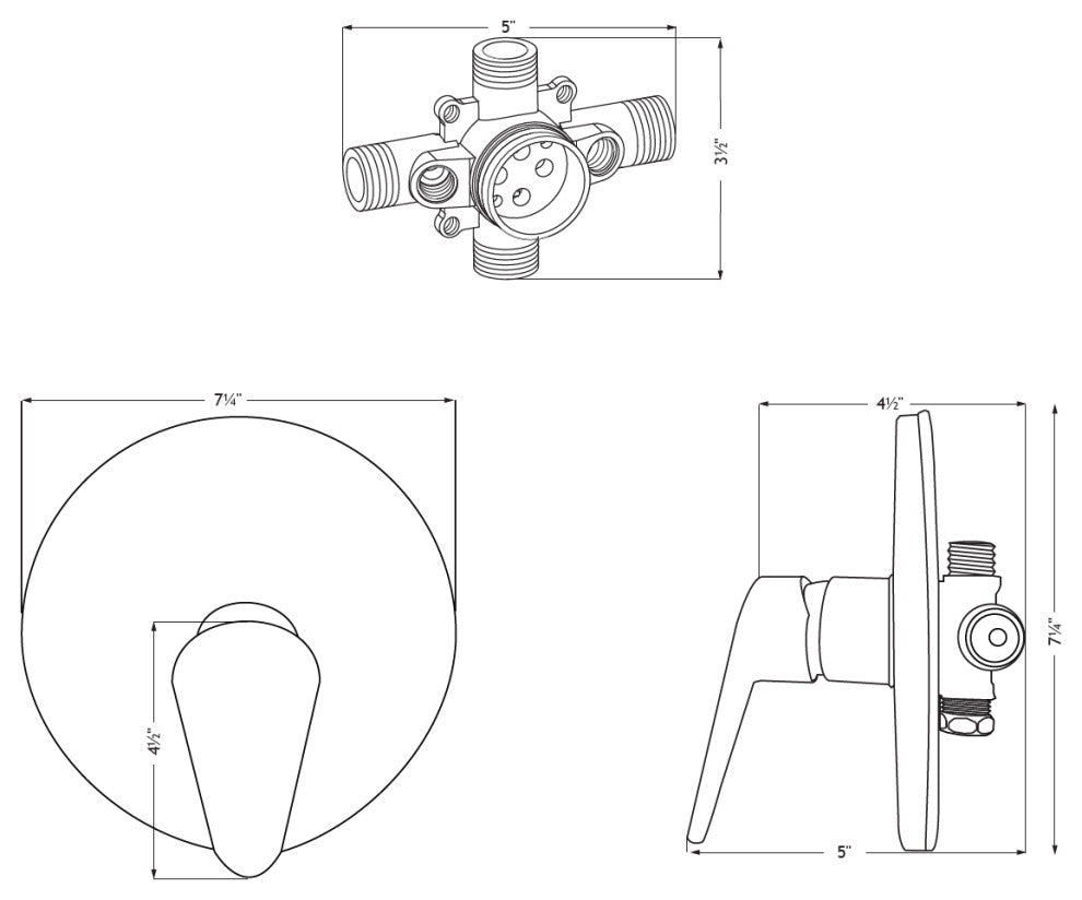PULSE 3001-RIV-PB-ORB 1/2" Valve Pressure Balance-Oil Rubbed Bronze Trim Kit