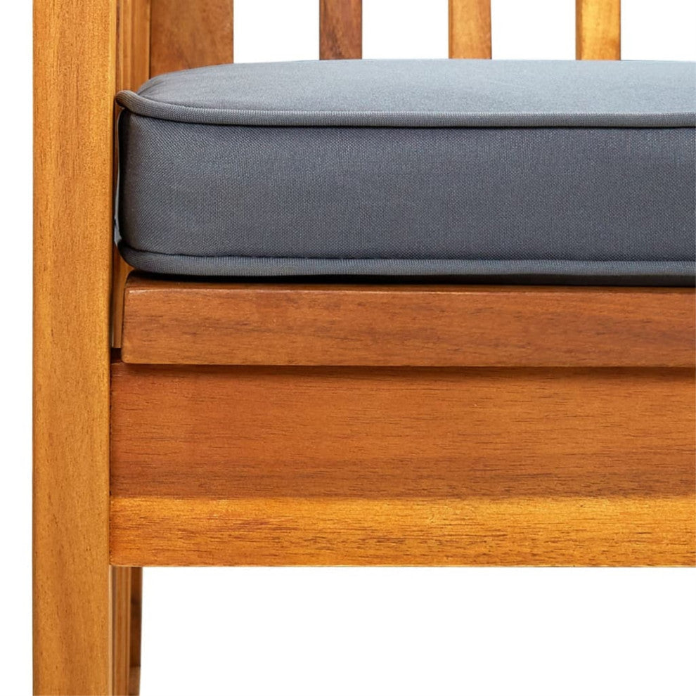 Vidaxl Garden Bench With Cushion 46.9" Solid Acacia Wood