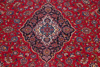 Consigned, Oriental Traditional Hand-Knotted Kashan Persian Area Rug, Red, 9x13