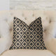 Diamond Embers Gray and Beige Luxury Throw Pillow, 22"x22"