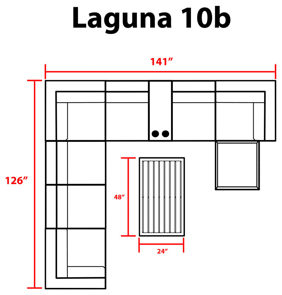Laguna 10 Piece Outdoor Wicker Patio Furniture Set 10b