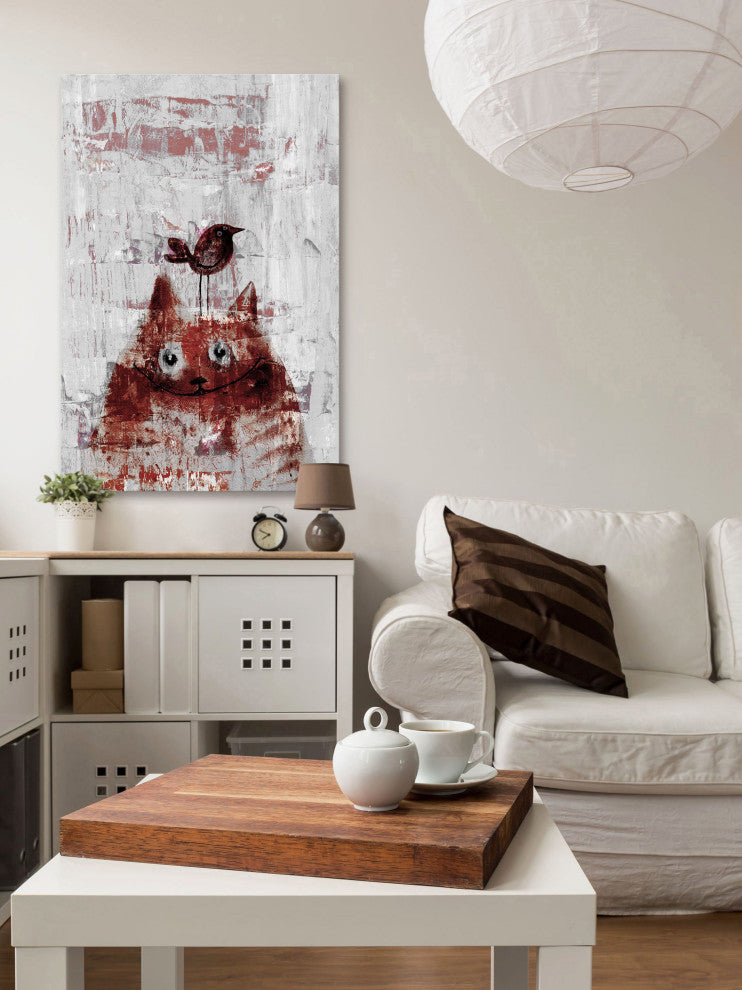 "Bird Head" Painting Print on Wrapped Canvas, 20"x30"